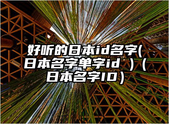 好听的日本id名字(日本名字单字id )（日本名字ID）