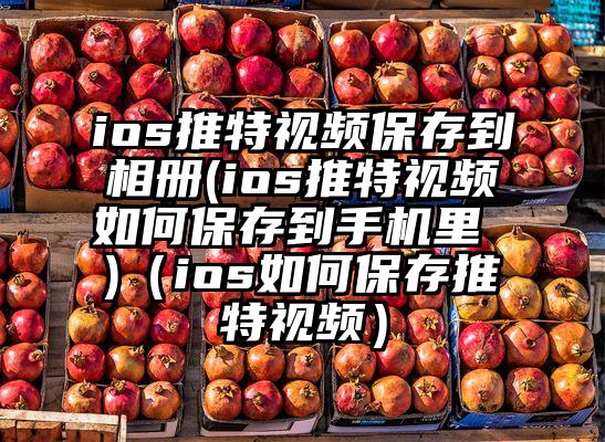 ios推特视频保存到相册(ios推特视频如何保存到手机里 )（ios如何保存推特视频）