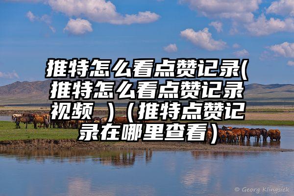 推特怎么看点赞记录(推特怎么看点赞记录视频 )（推特点赞记录在哪里查看）