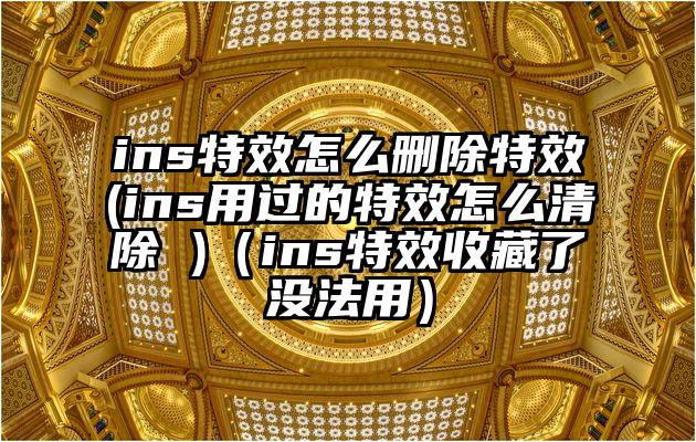 ins特效怎么删除特效(ins用过的特效怎么清除 )（ins特效收藏了没法用）