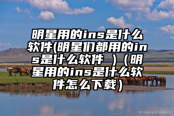 明星用的ins是什么软件(明星们都用的ins是什么软件 )（明星用的ins是什么软件怎么下载）