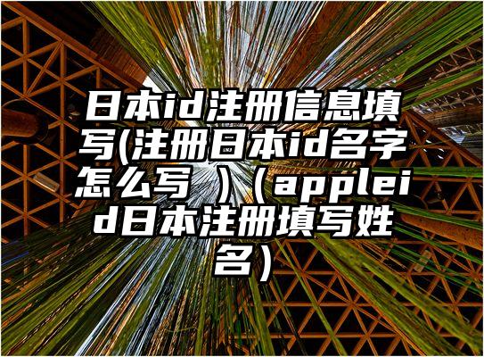 日本id注册信息填写(注册日本id名字怎么写 )（appleid日本注册填写姓名）