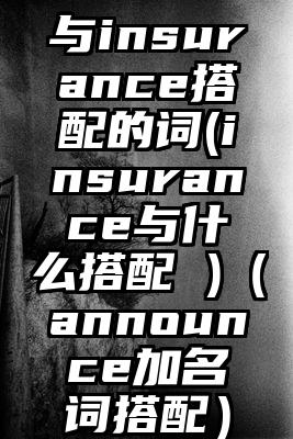 与insurance搭配的词(insurance与什么搭配 )（announce加名词搭配）