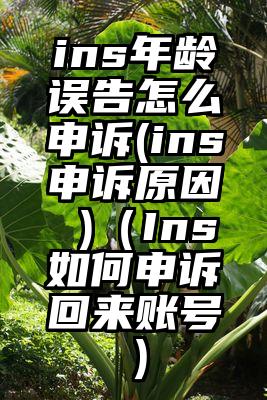 ins年龄误告怎么申诉(ins申诉原因 )（Ins如何申诉回来账号）