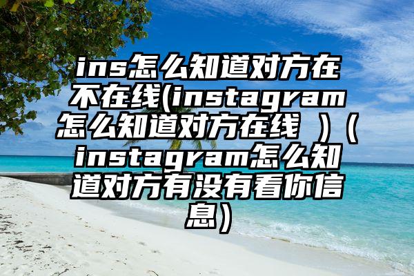 ins怎么知道对方在不在线(instagram怎么知道对方在线 )（instagram怎么知道对方有没有看你信息）