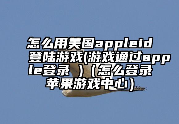 怎么用美国appleid登陆游戏(游戏通过apple登录 )(怎么登录苹果游戏中心)