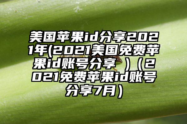 美国苹果id分享2021年(2021美国免费苹果id账号分享 )（2021免费苹果id账号分享7月）