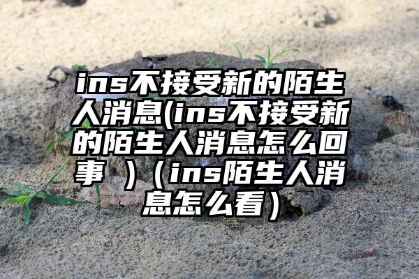 ins不接受新的陌生人消息(ins不接受新的陌生人消息怎么回事 )（ins陌生人消息怎么看）