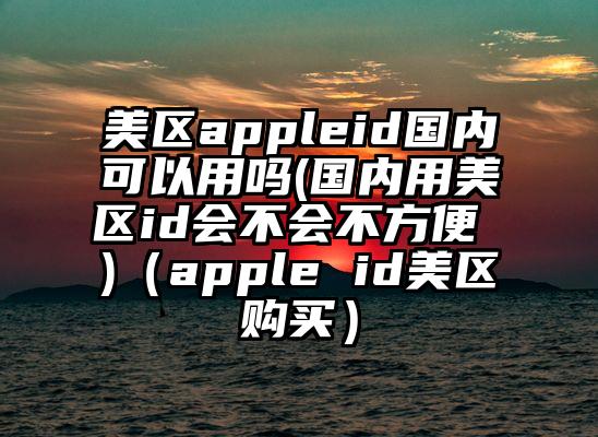美区appleid国内可以用吗(国内用美区id会不会不方便 )（apple id美区购买）