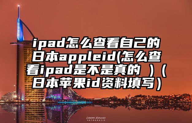 ipad怎么查看自己的日本appleid(怎么查看ipad是不是真的 )（日本苹果id资料填写）