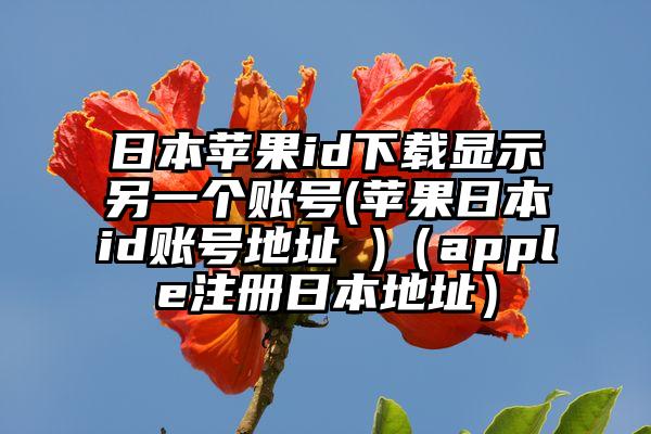 日本苹果id下载显示另一个账号(苹果日本id账号地址 )（apple注册日本地址）