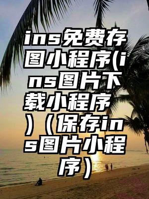 ins免费存图小程序(ins图片下载小程序 )（保存ins图片小程序）