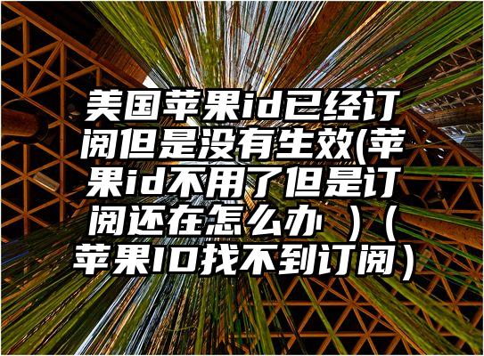 美国苹果id已经订阅但是没有生效(苹果id不用了但是订阅还在怎么办 )（苹果ID找不到订阅）