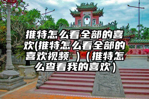 推特怎么看全部的喜欢(推特怎么看全部的喜欢视频 )（推特怎么查看我的喜欢）