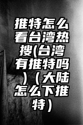 推特怎么看台湾热搜(台湾有推特吗 )（大陆怎么下推特）