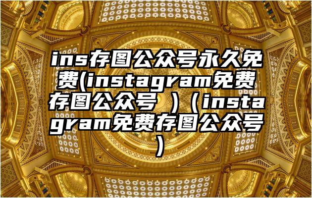 ins存图公众号永久免费(instagram免费存图公众号 )（instagram免费存图公众号）