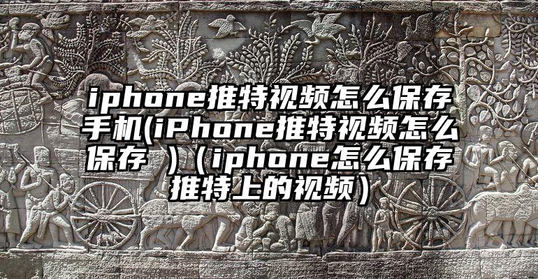 iphone推特视频怎么保存手机(iPhone推特视频怎么保存 )（iphone怎么保存推特上的视频）