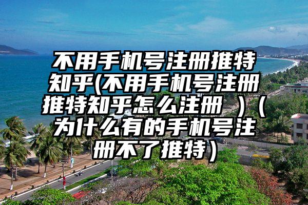 不用手机号注册推特知乎(不用手机号注册推特知乎怎么注册 )（为什么有的手机号注册不了推特）