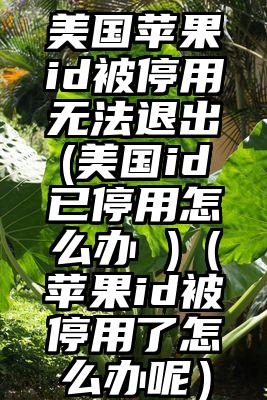 美国苹果id被停用无法退出(美国id已停用怎么办 )（苹果id被停用了怎么办呢）