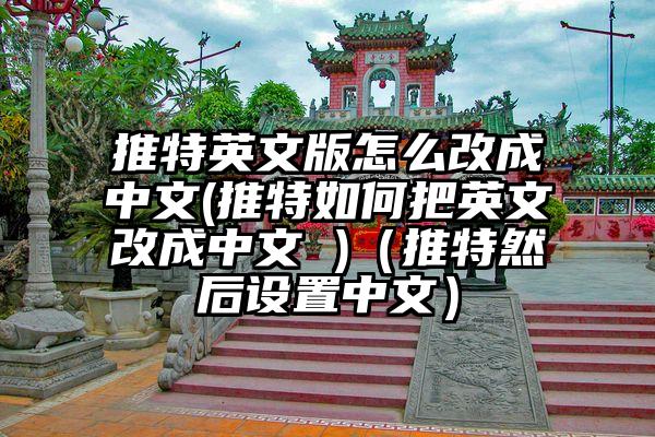 推特英文版怎么改成中文(推特如何把英文改成中文 )（推特然后设置中文）