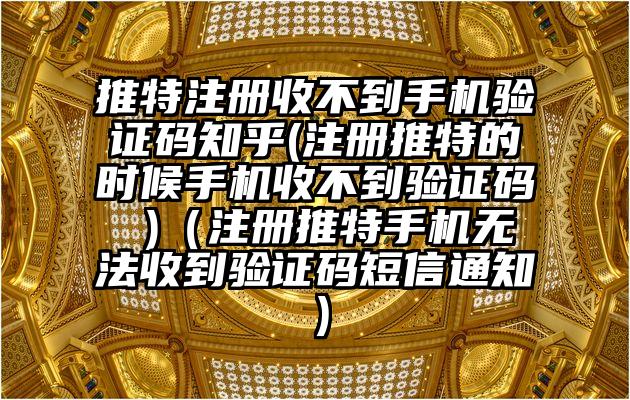 推特注册收不到手机验证码知乎(注册推特的时候手机收不到验证码 )（注册推特手机无法收到验证码短信通知）