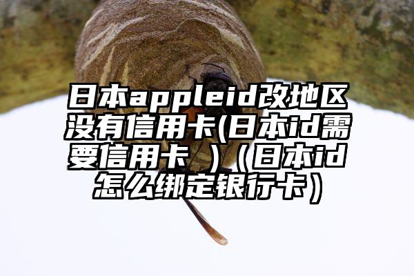 日本appleid改地区没有信用卡(日本id需要信用卡 )（日本id怎么绑定银行卡）