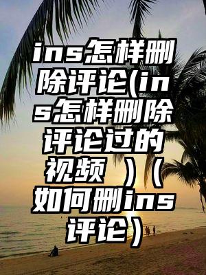 ins怎样删除评论(ins怎样删除评论过的视频 )（如何删ins评论）