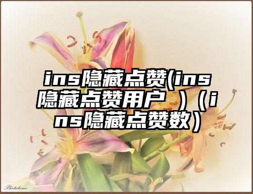 ins隐藏点赞(ins隐藏点赞用户 )（ins隐藏点赞数）