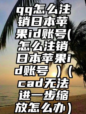 qq怎么注销日本苹果id账号(怎么注销日本苹果id账号 )(cad无法进一步缩放怎么办)