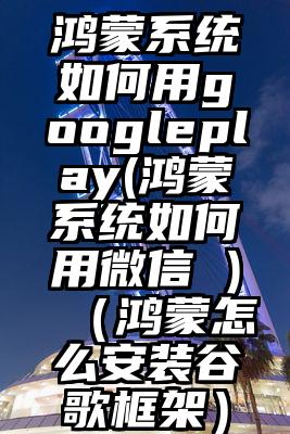 鸿蒙系统如何用googleplay(鸿蒙系统如何用微信 )（鸿蒙怎么安装谷歌框架）