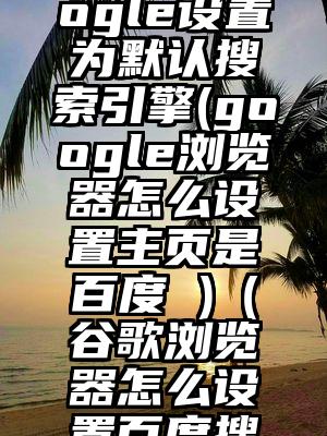 怎样把google设置为默认搜索引擎(google浏览器怎么设置主页是百度 )（谷歌浏览器怎么设置百度搜索引擎）