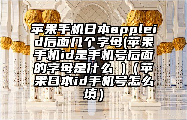 苹果手机日本appleid后面几个字母(苹果手机id是手机号后面的字母是什么 )（苹果日本id手机号怎么填）