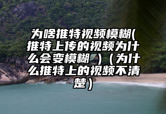 为啥推特视频模糊(推特上传的视频为什么会变模糊 )（为什么推特上的视频不清楚）