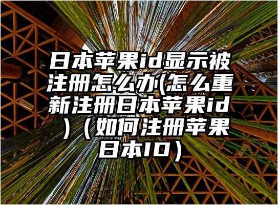 日本苹果id显示被注册怎么办(怎么重新注册日本苹果id )（如何注册苹果日本ID）