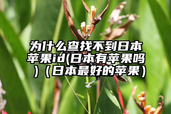为什么查找不到日本苹果id(日本有苹果吗 )（日本最好的苹果）