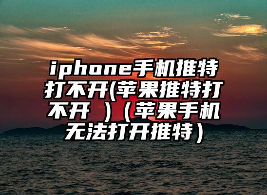 iphone手机推特打不开(苹果推特打不开 )（苹果手机无法打开推特）