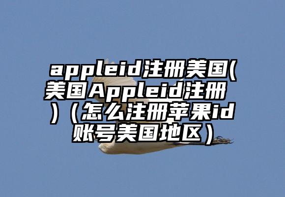 appleid注册美国(美国Appleid注册 )（怎么注册苹果id账号美国地区）