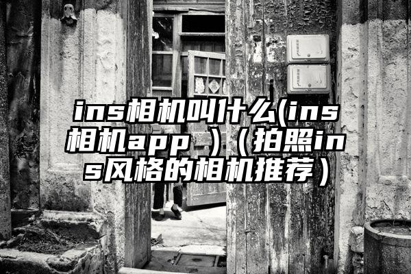 ins相机叫什么(ins相机app )（拍照ins风格的相机推荐）