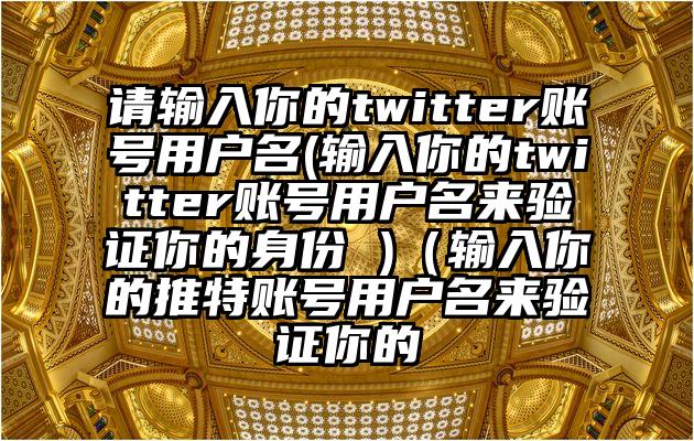 请输入你的twitter账号用户名(输入你的twitter账号用户名来验证你的身份 )（输入你的推特账号用户名来验证你的