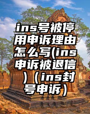 ins号被停用申诉理由怎么写(ins申诉被退信 )（ins封号申诉）