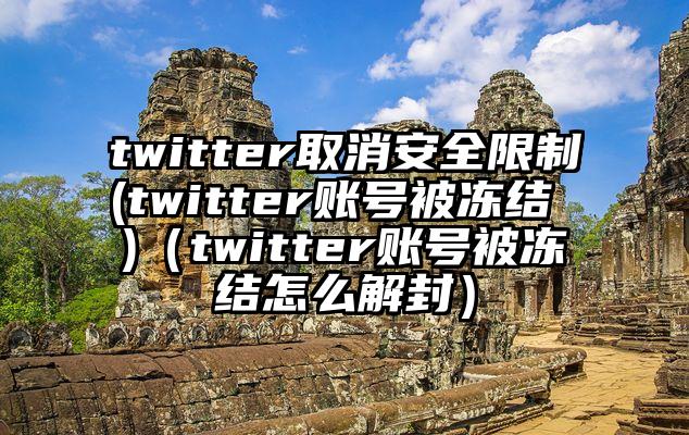 twitter取消安全限制(twitter账号被冻结 )（twitter账号被冻结怎么解封）