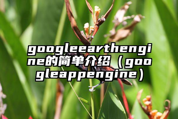 googleearthengine的简单介绍（googleappengine）