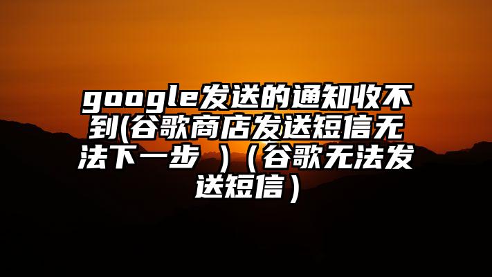 google发送的通知收不到(谷歌商店发送短信无法下一步 )（谷歌无法发送短信）