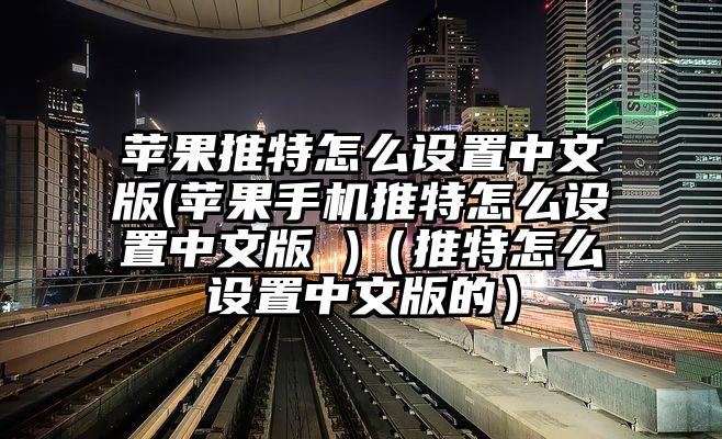 苹果推特怎么设置中文版(苹果手机推特怎么设置中文版 )（推特怎么设置中文版的）