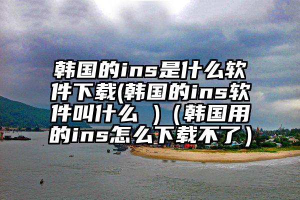 韩国的ins是什么软件下载(韩国的ins软件叫什么 )（韩国用的ins怎么下载不了）