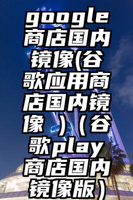 google商店国内镜像(谷歌应用商店国内镜像 )（谷歌play商店国内镜像版）