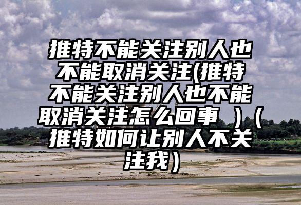 推特不能关注别人也不能取消关注(推特不能关注别人也不能取消关注怎么回事 )（推特如何让别人不关注我）