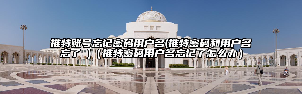 推特账号忘记密码用户名(推特密码和用户名忘了 )（推特密码用户名忘记了怎么办）