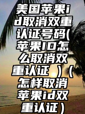美国苹果id取消双重认证号码(苹果ID怎么取消双重认证 )（怎样取消苹果id双重认证）