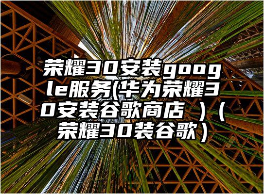 荣耀30安装google服务(华为荣耀30安装谷歌商店 )（荣耀30装谷歌）